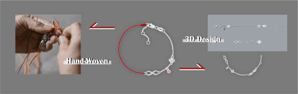 Design de acessórios de metal e trançados à mão