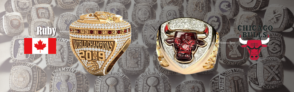Championship Rings Featuring Team or National Colors